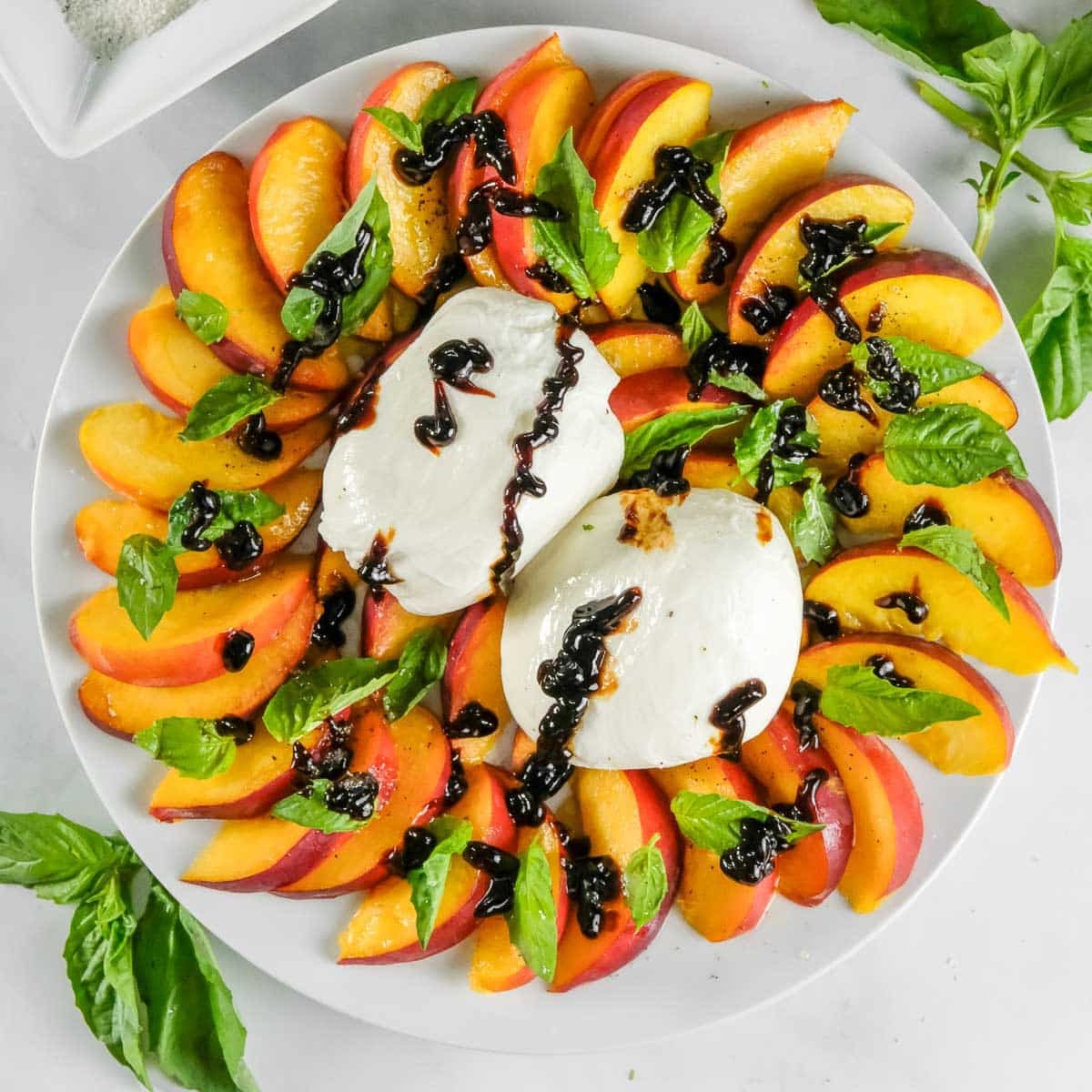 Burrata peach salad