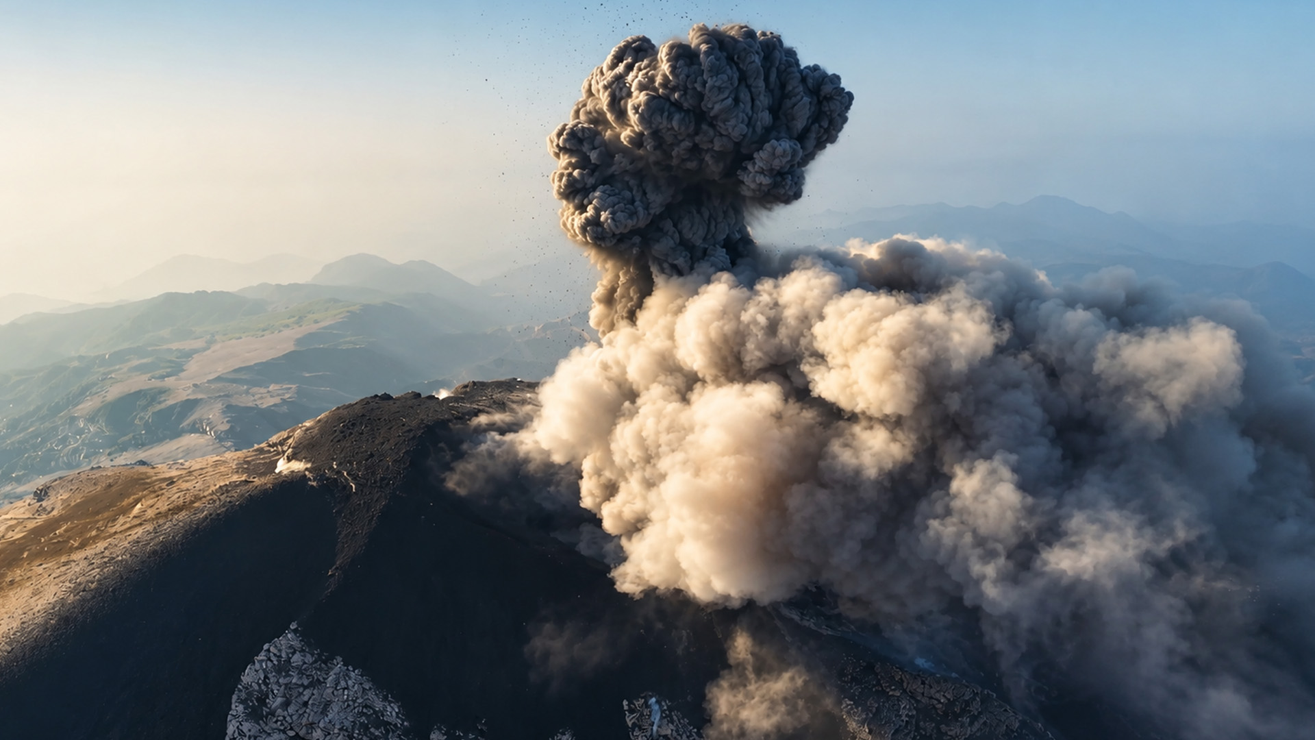 A landscape shaped by repeated eruptions