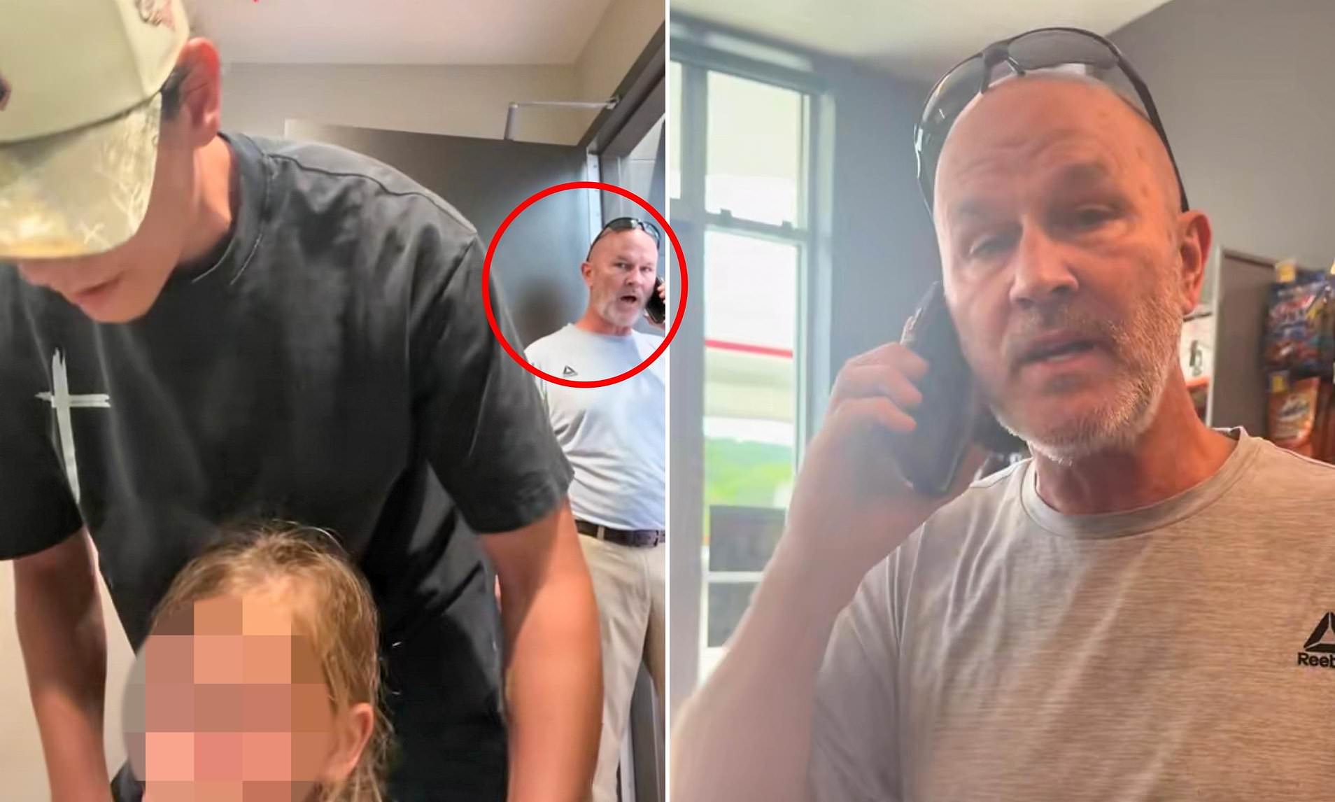 Shouting man who called cops on father for taking his two daughters into women's restroom is fired