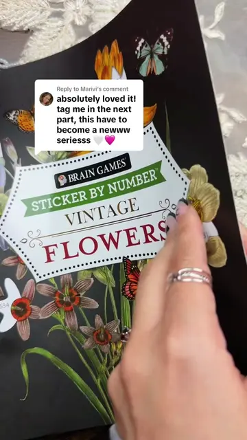 Relaxing sticker by number vintage flower art ASMR