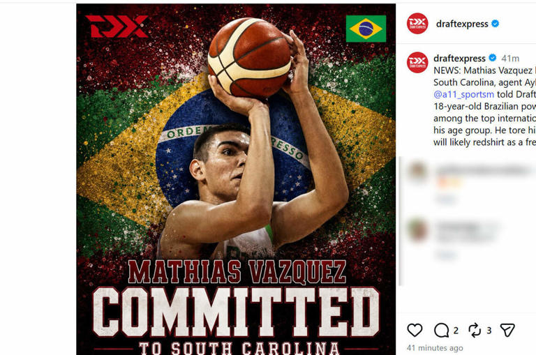 Highly regarded Brazilian power forward is Gamecocks' newest commitment
