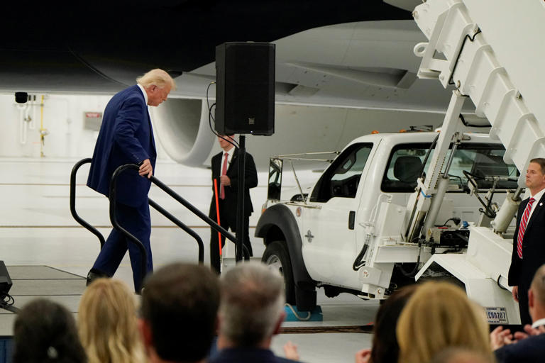 President Donald Trump, 80, needs help finding way offstage