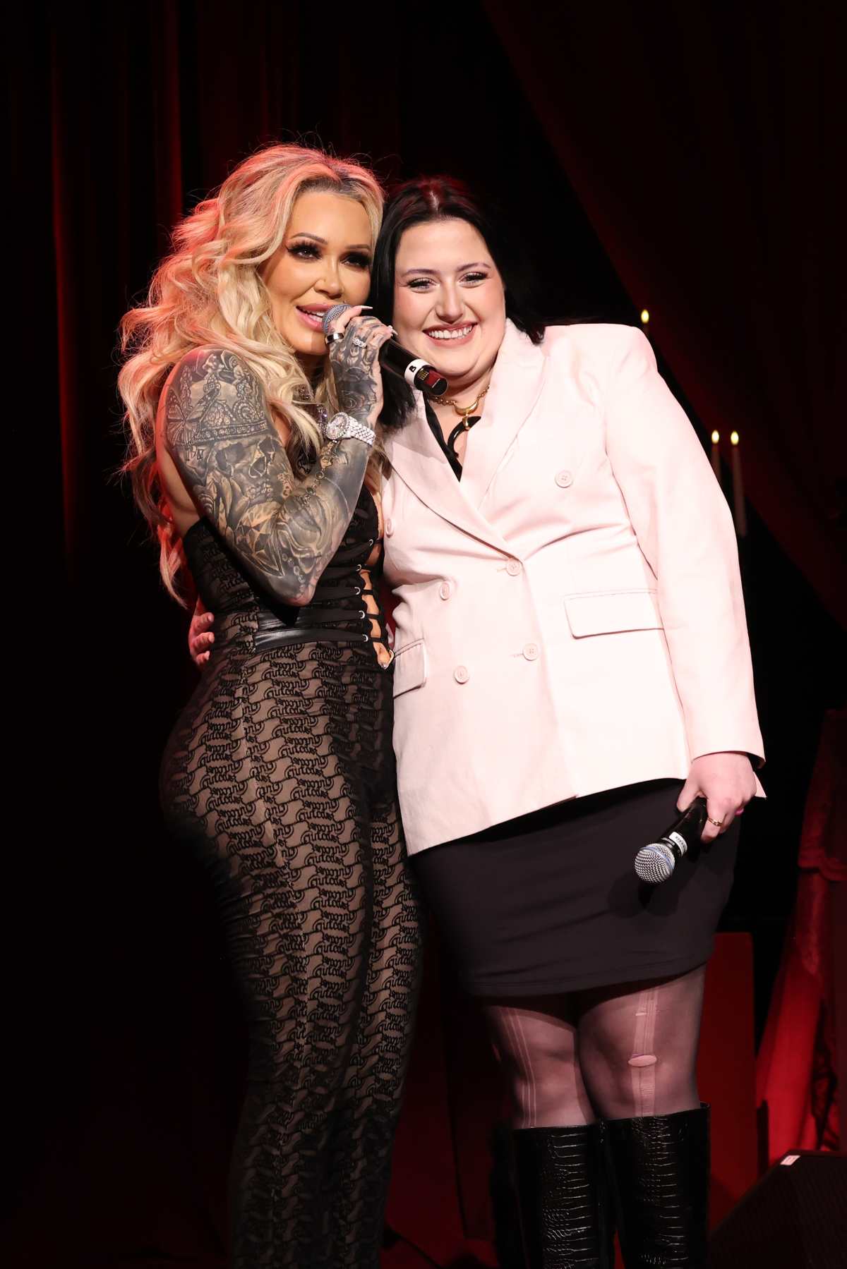 Bunnie Xo and Bailee Ann DeFord speak onstage at Stripped Down: Unfiltered and Unapologetic Tour in Nashville, Tennessee, at the James K. Polk Theater on February 22, 2026 (John Shearer/Getty Images)