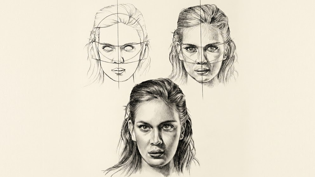 Faces study drawing practice guide for eyes nose mouth and jaw structure