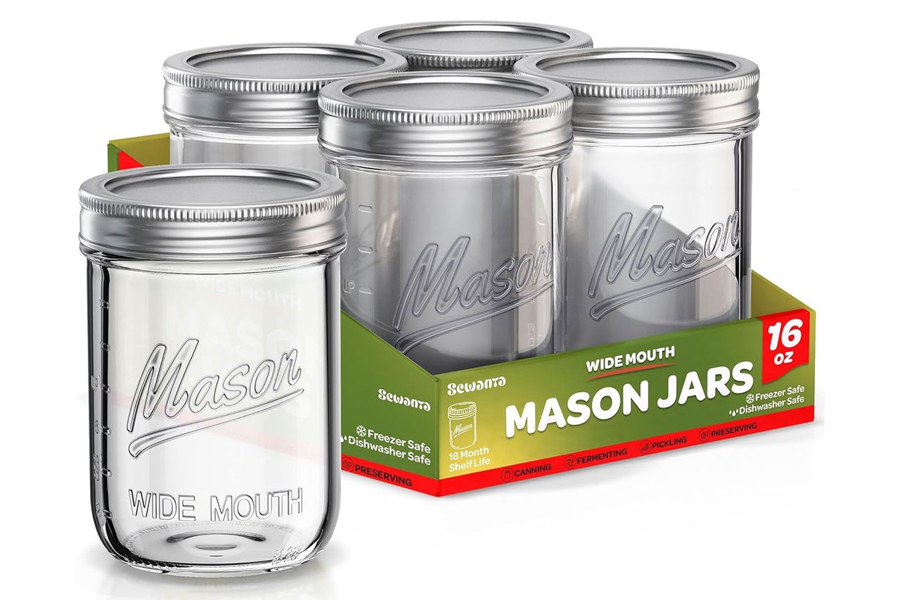 Amazon SEWANTA Wide Mouth Mason Jars