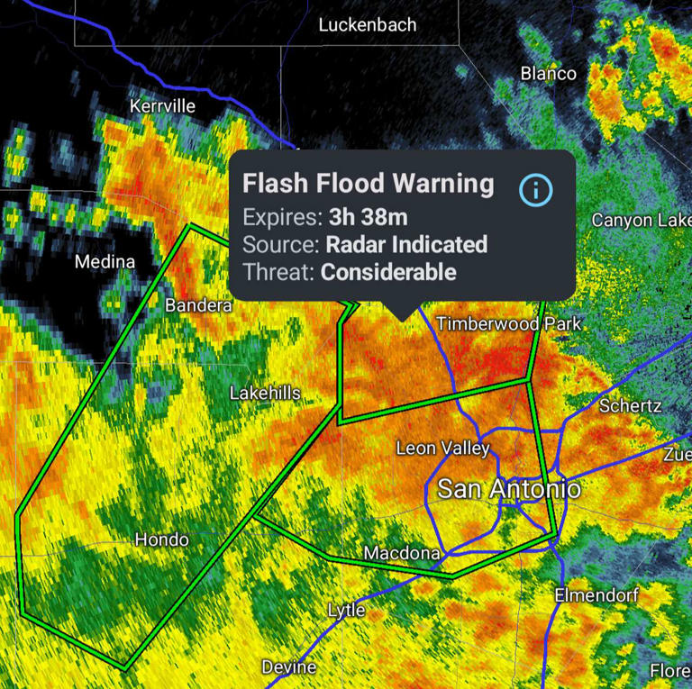 Flash flood warning issued for San Antonio until 6 a.m. Saturday