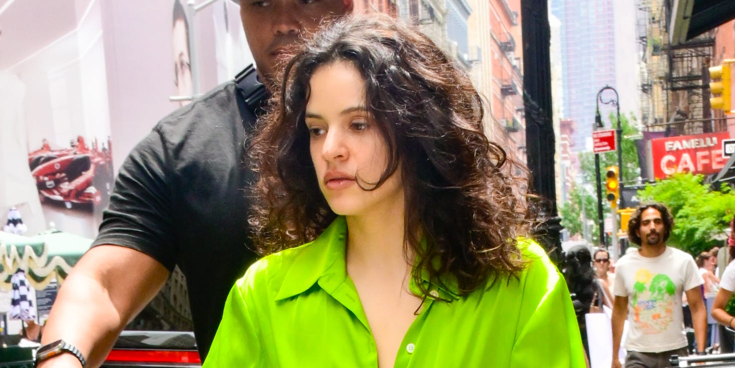 Rosalía’s limegreen silk button down shakes up her NYC style streak — free download