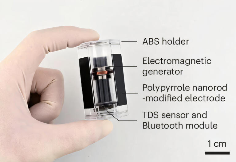 Shake-powered capsule tests and disinfects unsafe drinking water