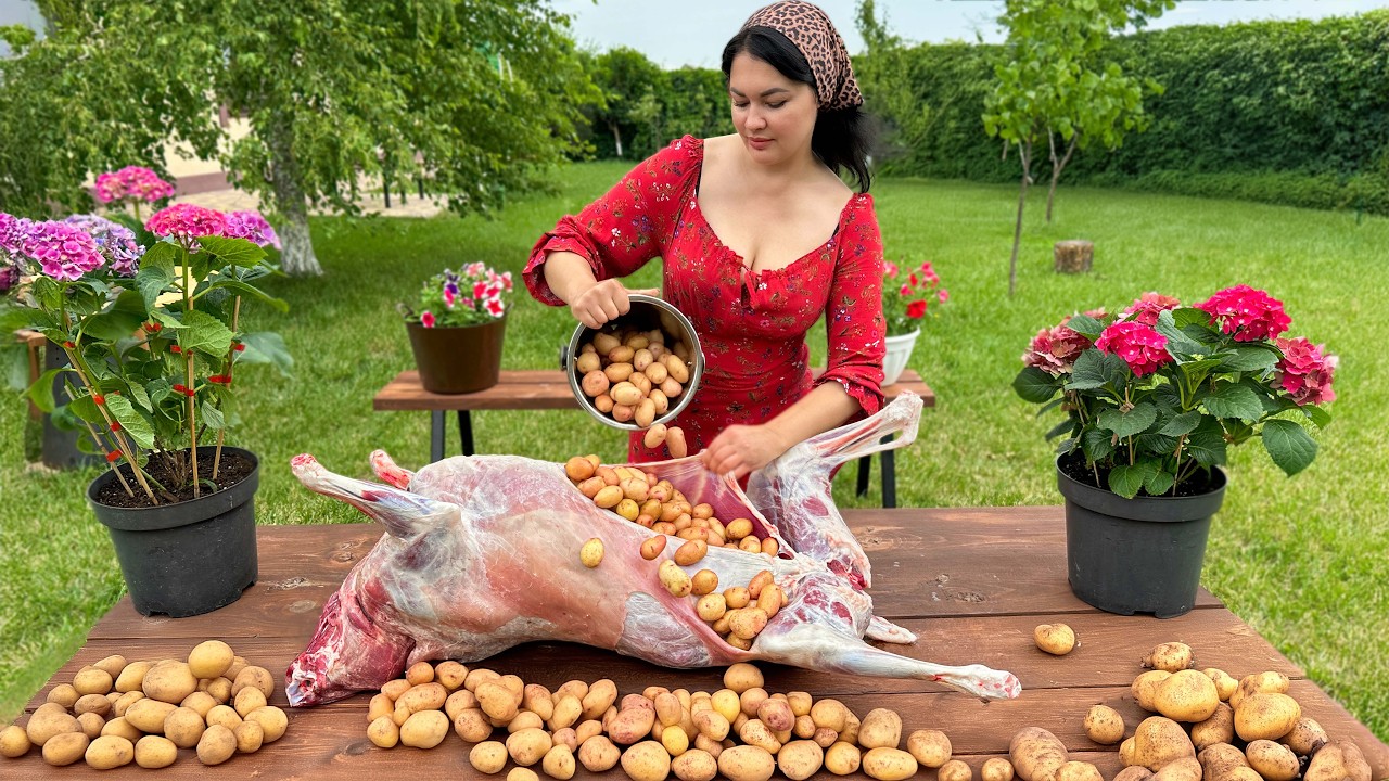 The traditional cooking technique that combines lamb and potatoes