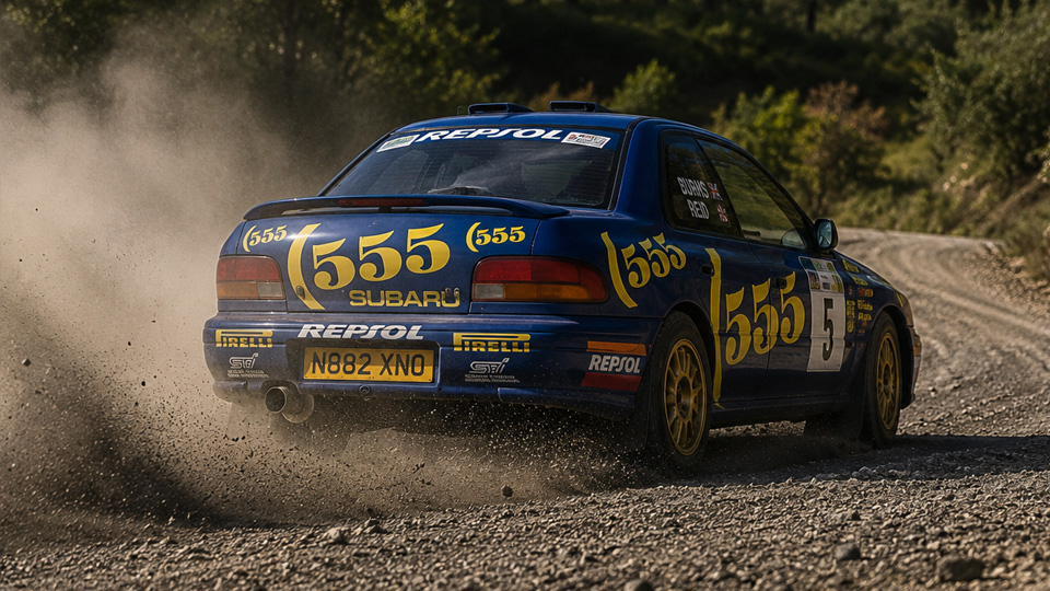 Subaru Impreza GC8 555 boxer rumble with anti-lag
