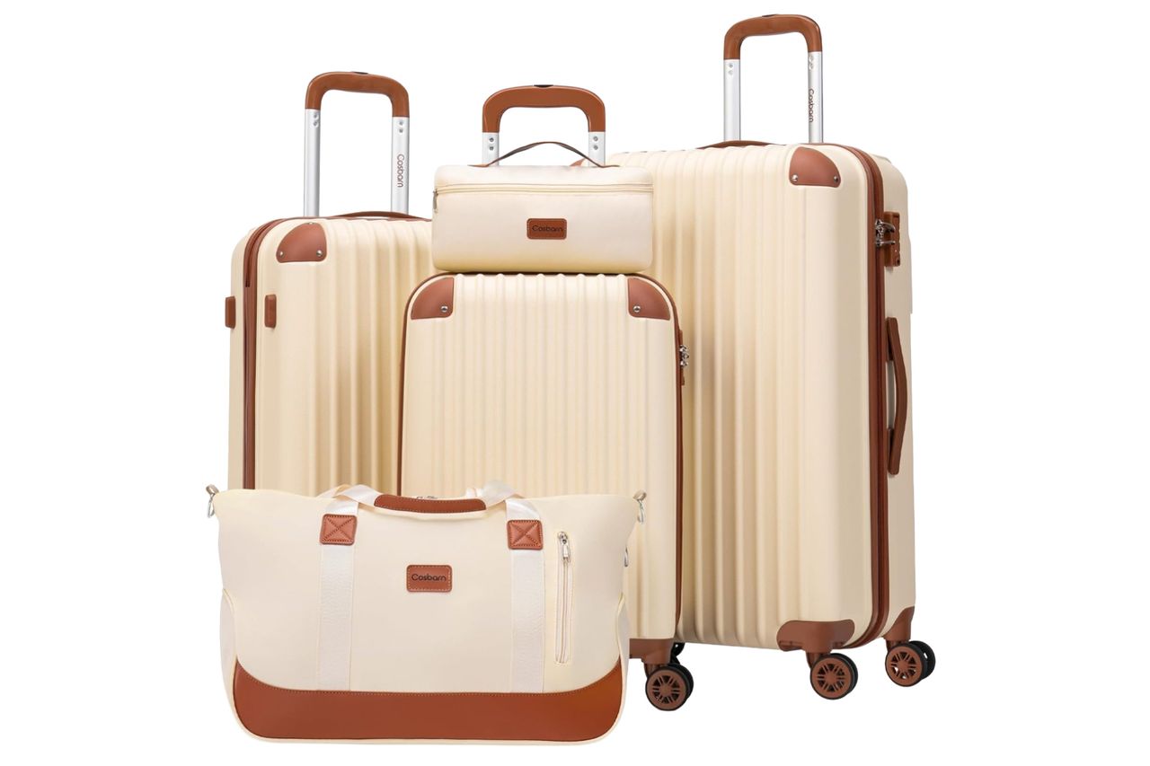 Cosbarn Luggage Sets 5 Piece Suitcases with Wheels, Suitcase Set ABS Hard Case Luggage with TSA Lock Spinner Wheels Durable Travel Luggage
