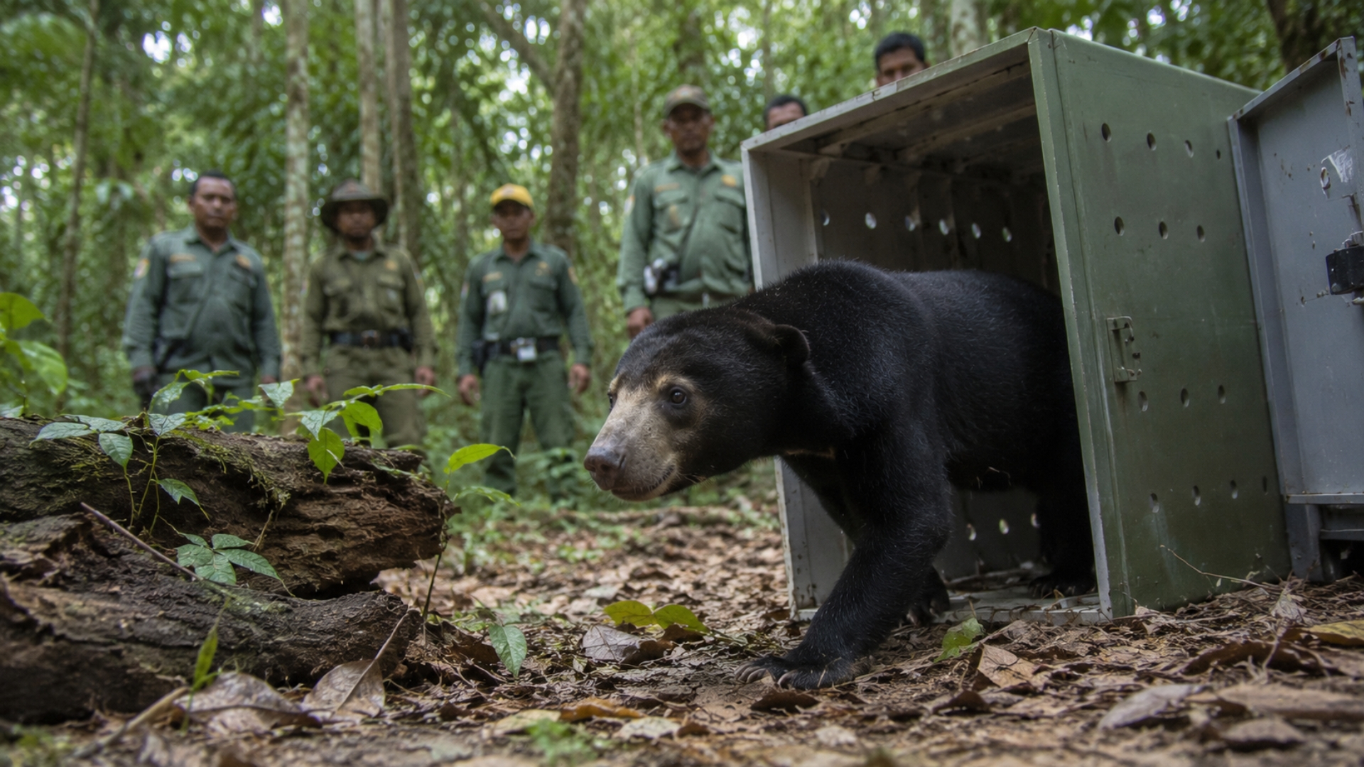 A rescued sun bear’s return shows what rehabilitation can really mean