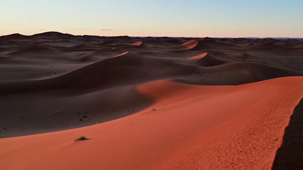 Drone view of Erg Chigaga’s vast dunes in Morocco