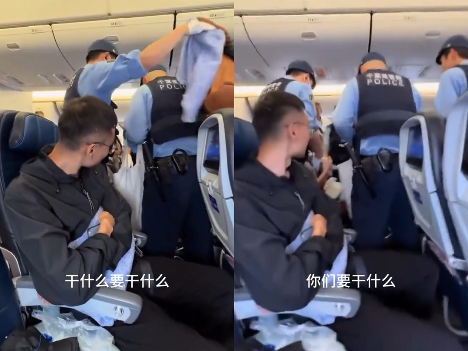 丟餐具、吐口水! 中國大媽大鬧機艙 緊急轉降日本「7警登機抓人」畫面曝