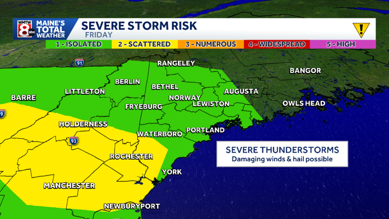 Severe thunderstorm watch in effect for part of Maine, almost all of ...