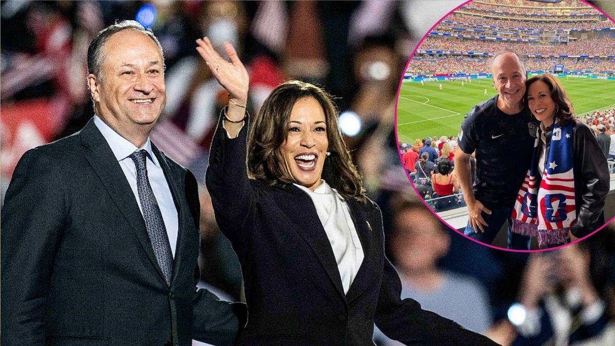 Ex-VP Kamala Harris and husband Douglas Emhoff all smiles at the World ...