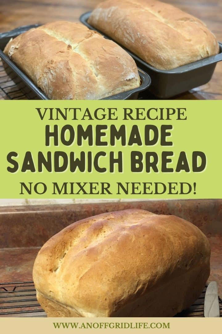 Frugal homemade sandwich bread recipe for two loaves