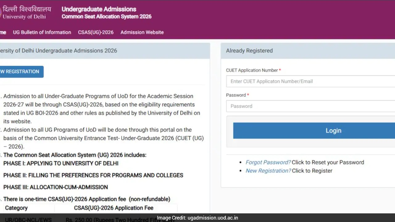 Delhi University UG Common Seat Allocation System admission 2026 ...