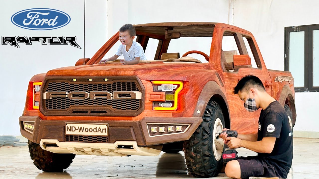 I built a drivable wooden Ford F-150 Raptor for a heartwarming cause!