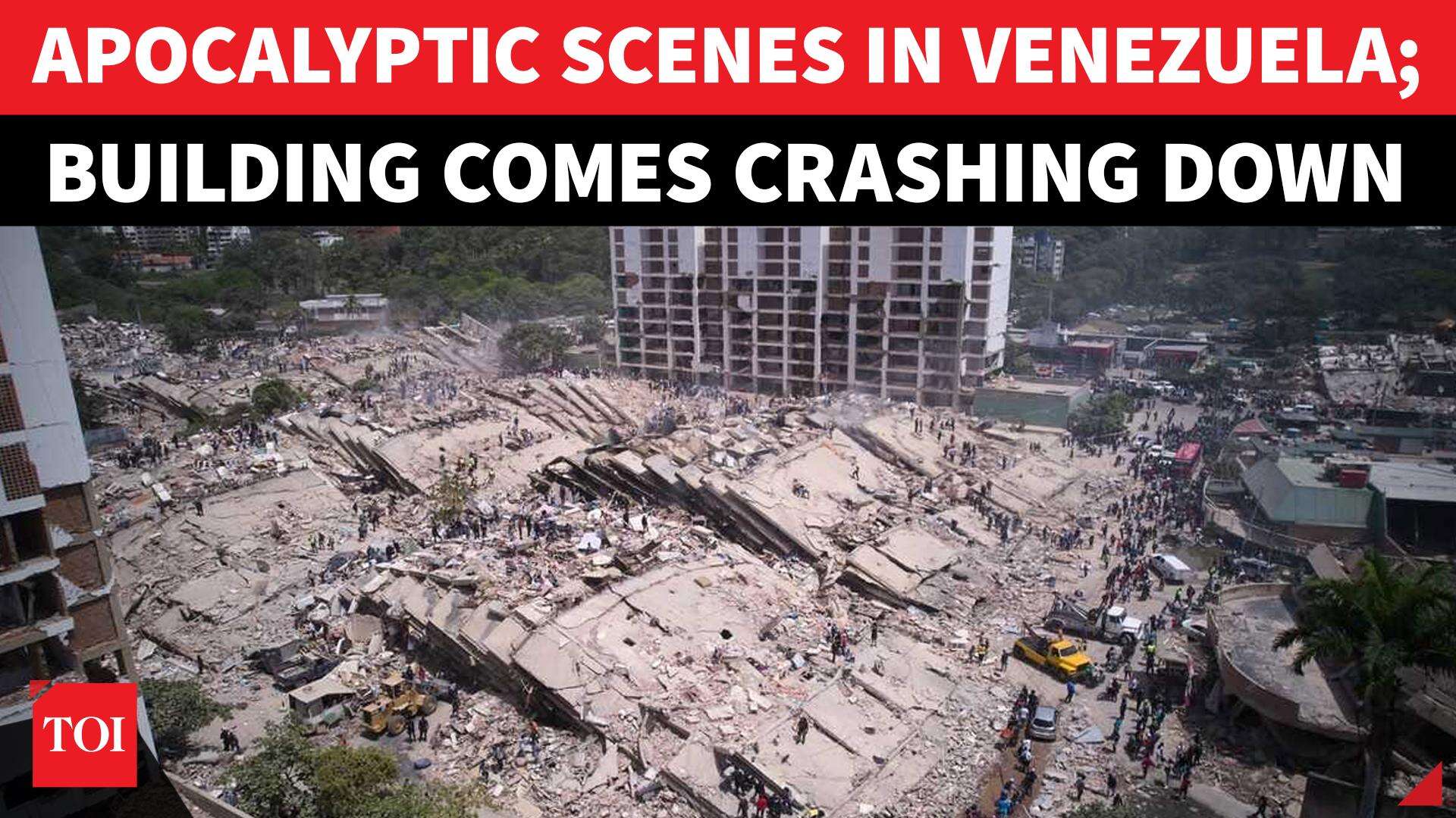 Venezuela quake: Residents scramble to escape as drone visuals capture ...
