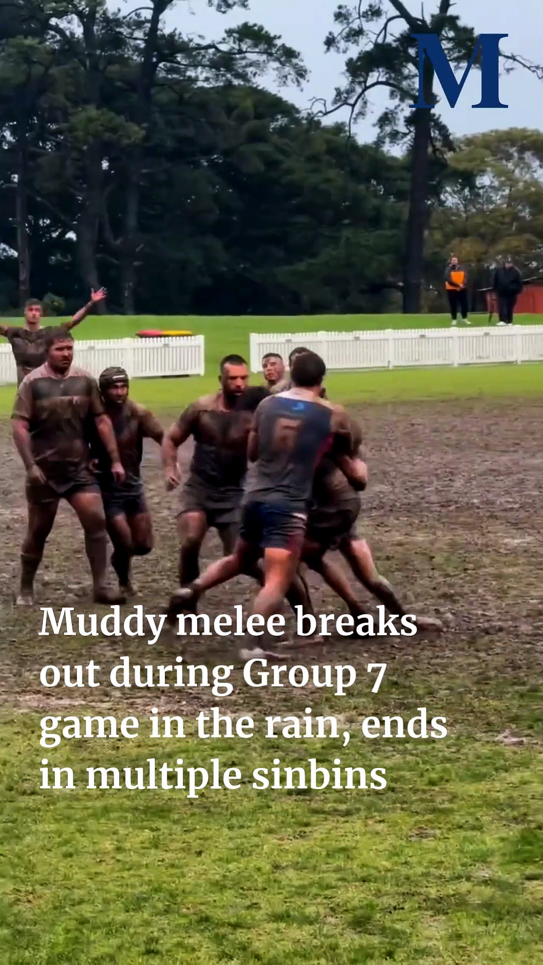 Muddy melee breaks out during Group 7 game in the rain, ends in ...