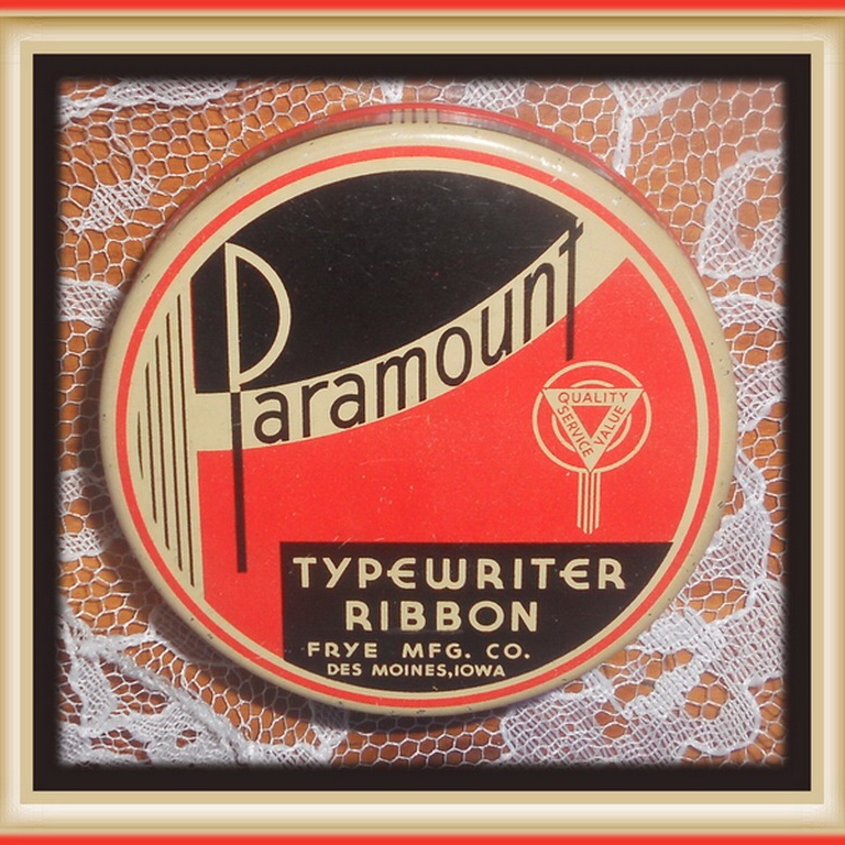 Vintage typewriter ribbon tins collectors display as art