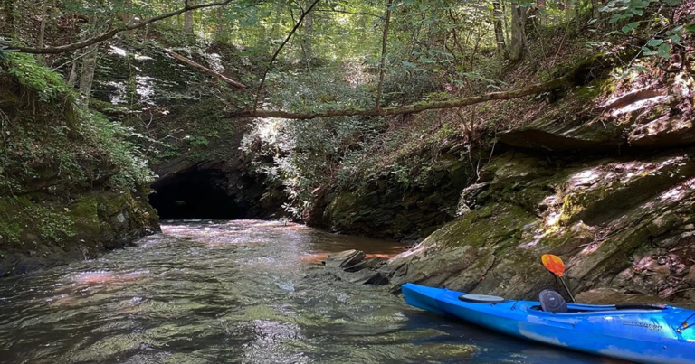 You can paddle through an abandoned mine tunnel in Georgia