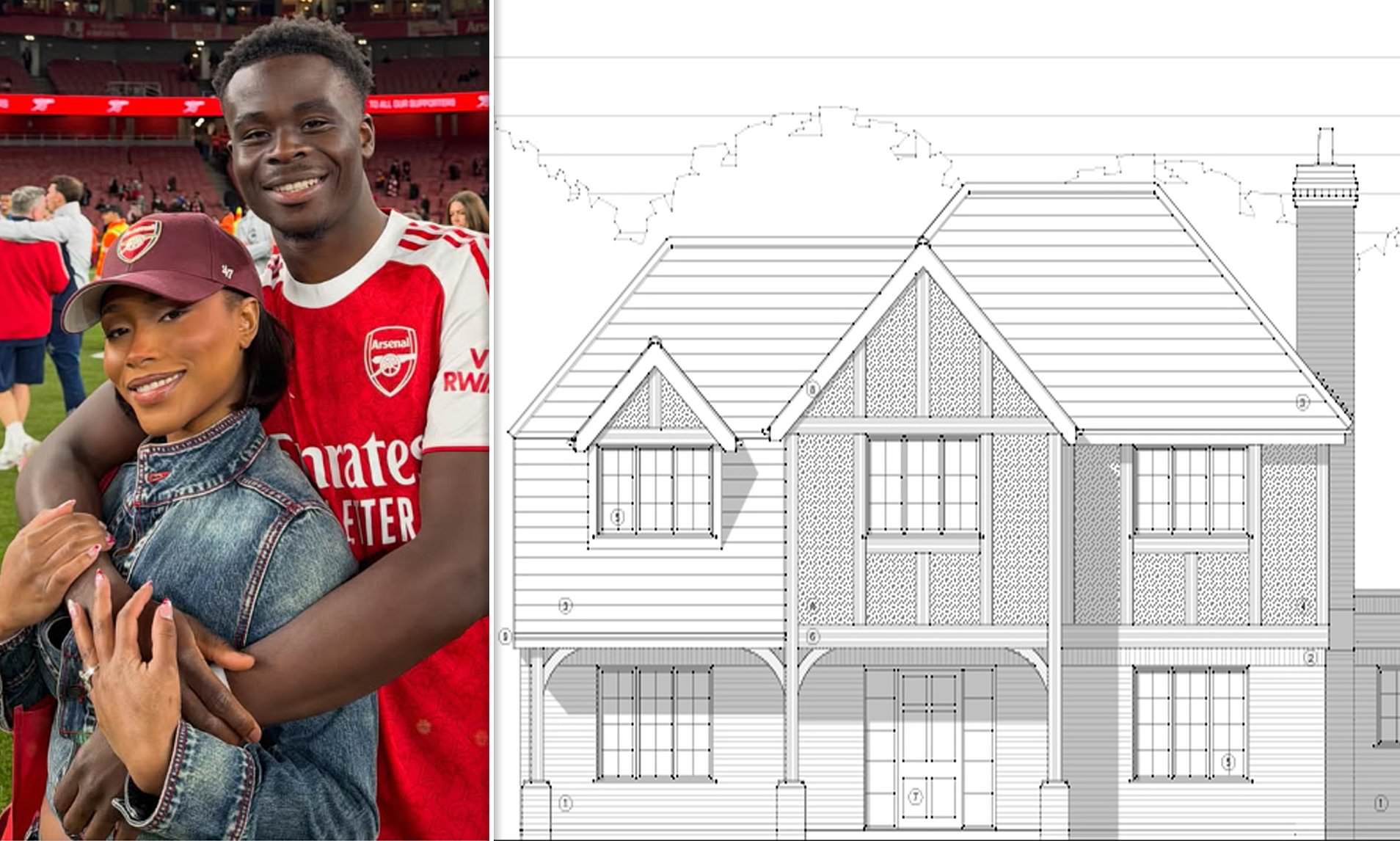 England star Bukayo Saka and his WAG win right to bulldoze bungalow and build brand new £4m mansion