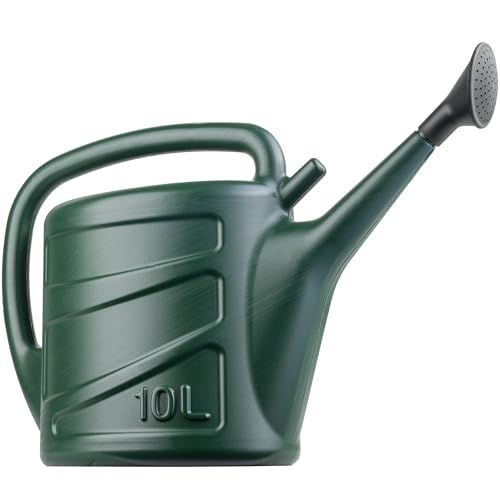 Hardys 10l Green Rose Watering Can - Outdoor & Indoor Watering Can With Detachable Sprinkler Rose Head, Long Spout Water Can for Houseplant & Garden Plants