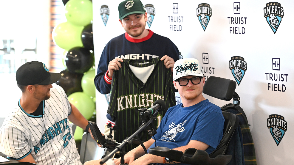 Knights fan Nick Adair designs custom jersey and signs one-day contract