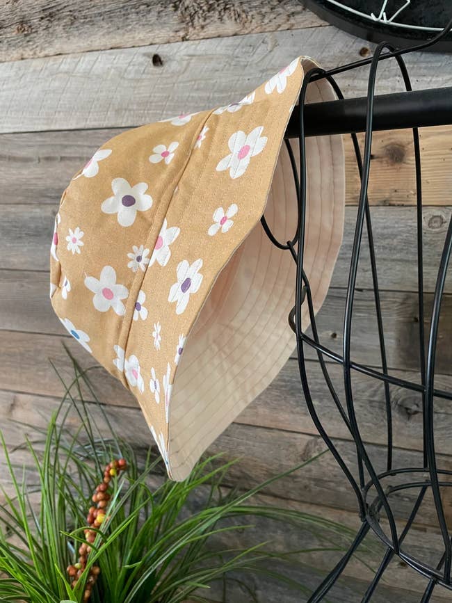 Floral-patterned bucket hat