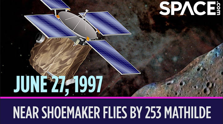 OTD in space - June 27: NEAR Shoemaker flies by 253 Mathilde