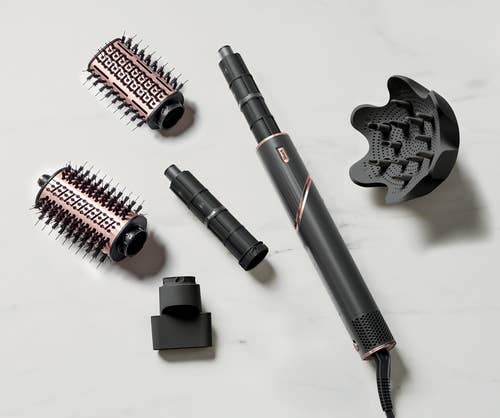 Hair styling tool set with interchangeable attachments