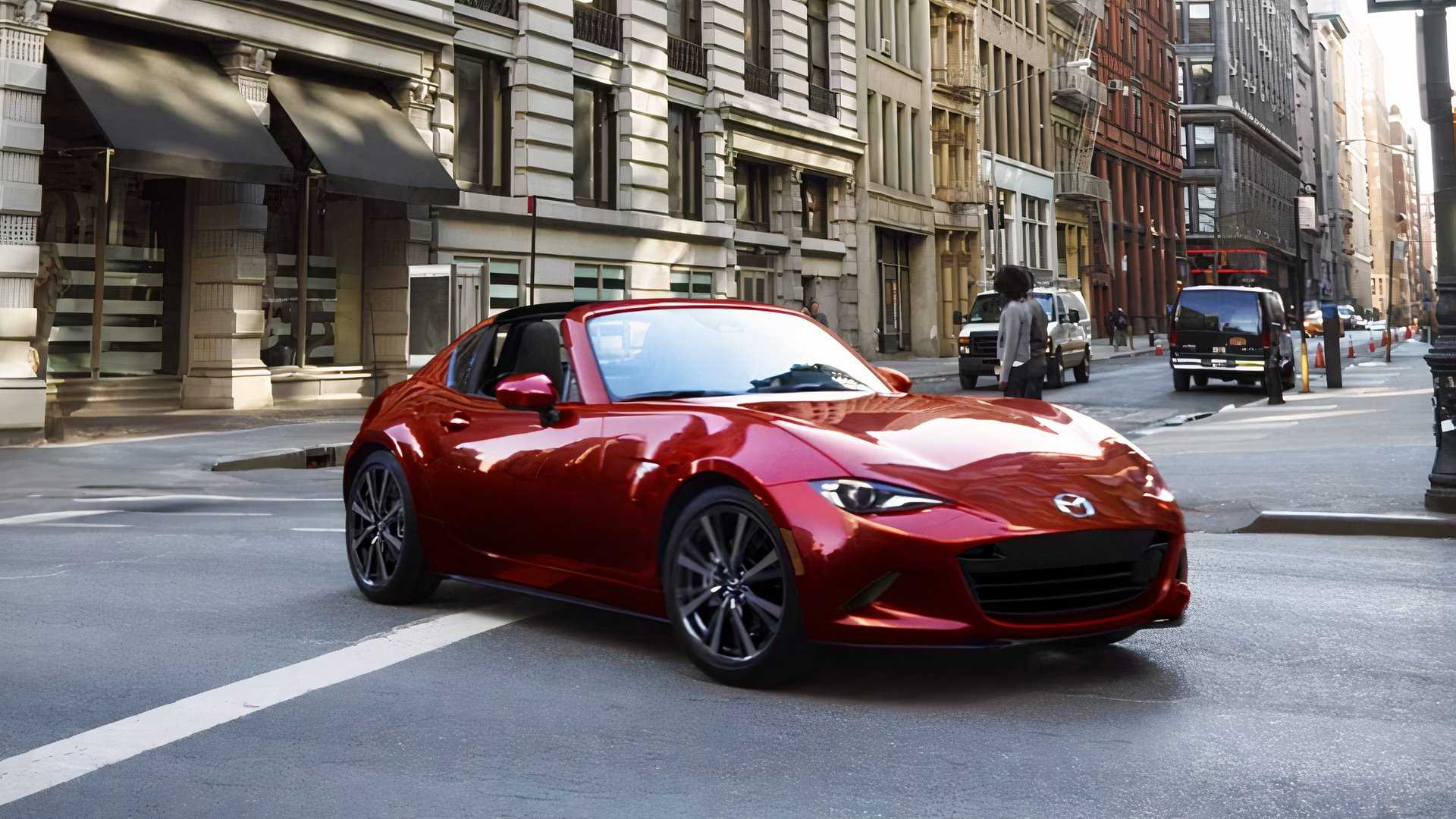 Front shot of a 2026 Mazda MX-5 Miata Making A Turn