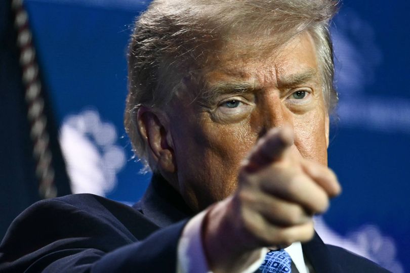 US President Donald Trump gestures as he departs the stage after speaking during the Faith & Freedom Coalition's 2026 Policy Conference at the Washington Hilton, in Washington, DC on June 26, 2026. (Photo by Kent NISHIMURA / AFP via Getty Images)