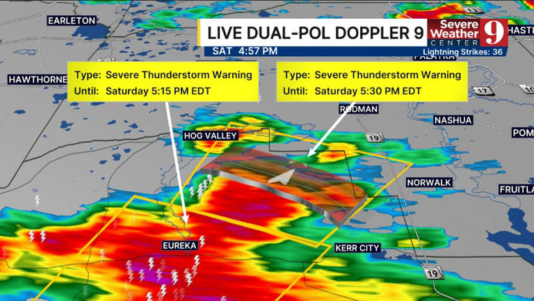 Weather warnings issued as strong storms move through Central Florida
