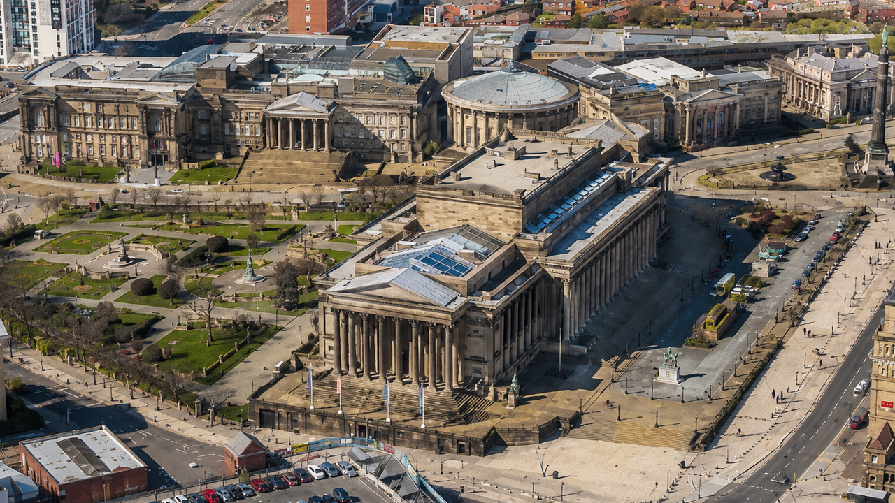 St George’s Hall Liverpool seen from above