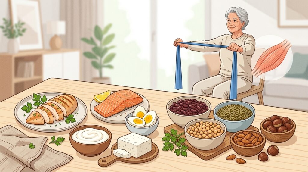 Combater a sarcopenia exige movimento regular, alimentação adequada e descanso.