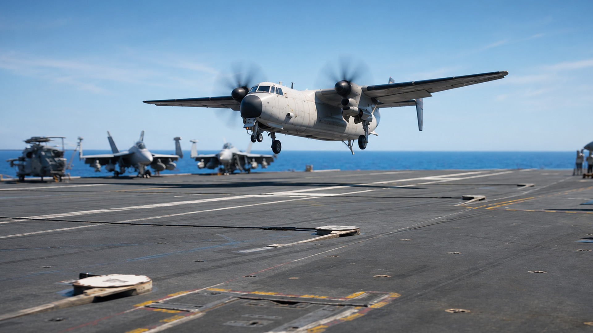 USS Nimitz lanceert vliegtuigen tijdens operaties in de Atlantische Oceaan