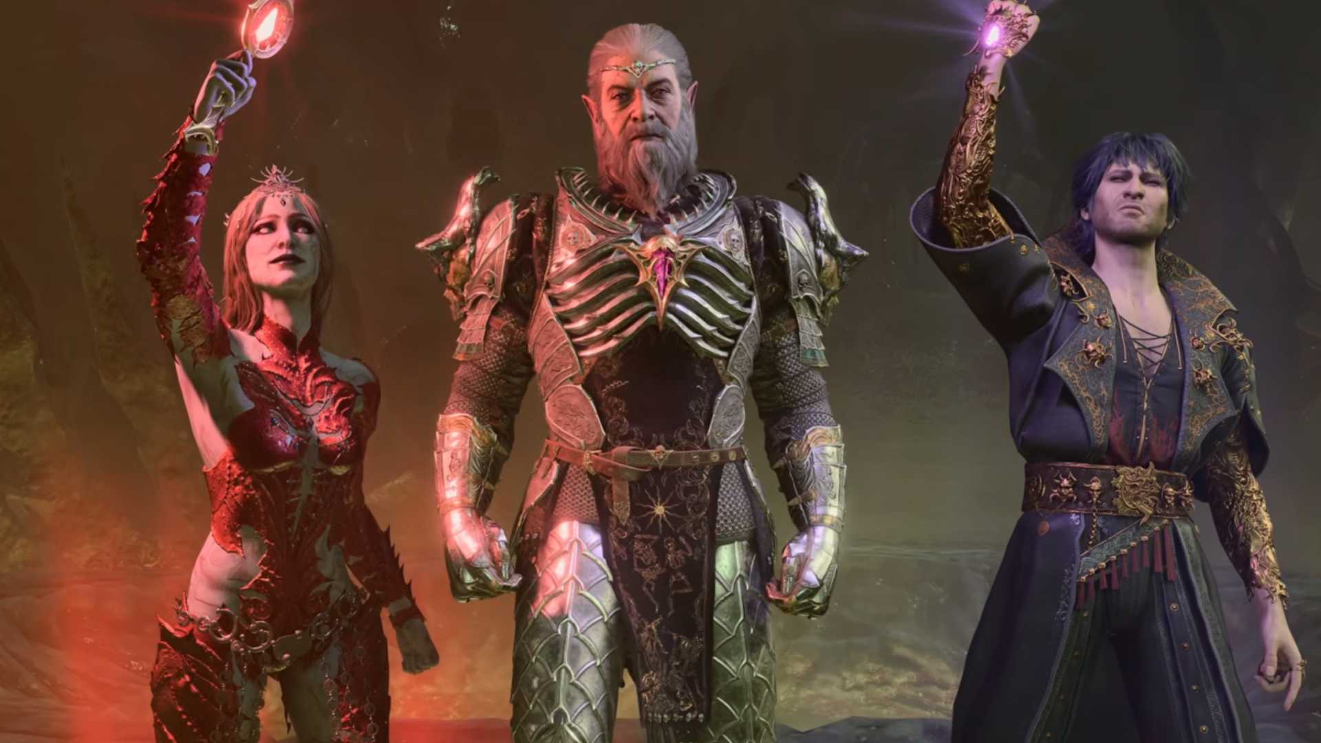 Orin, Thorm, and Gortash representing the Dead Three in Baldur's Gate 3