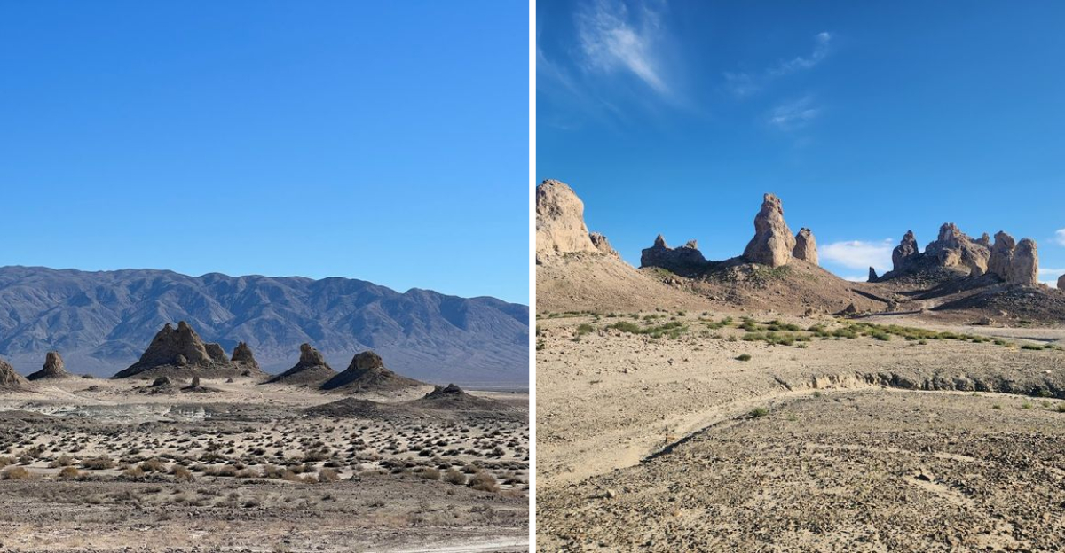 The 500 rock spires at this California lakebed were formed underwater ...