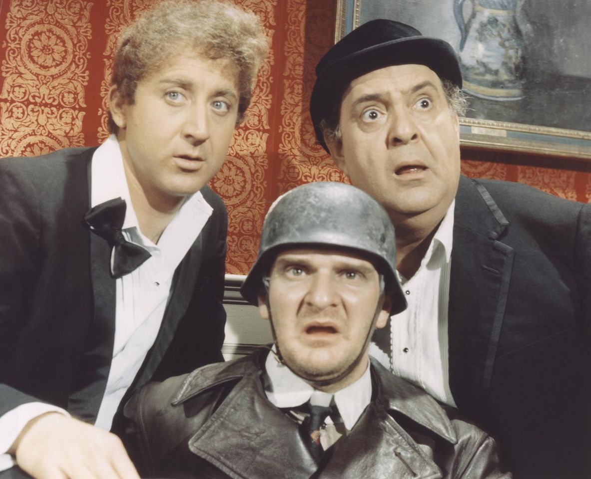Gene Wilder, Zero Mostel and Kenneth Mars in scene from the 1967 Mel Brooks film 'The Producers'.