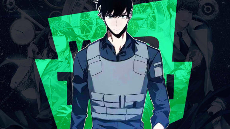 Dokja from omniscient reader with the webtoon logo