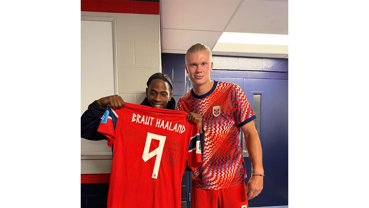 FIFA World Cup: Haaland meets rapper Travis Scott, gifts him signed jersey