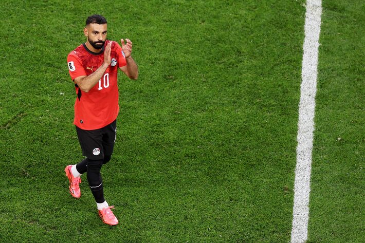 Para o supercomputador, Mo Salah e sua seleção são favoritos, com 53,56%. Foto: STU FORSTER / AFP
