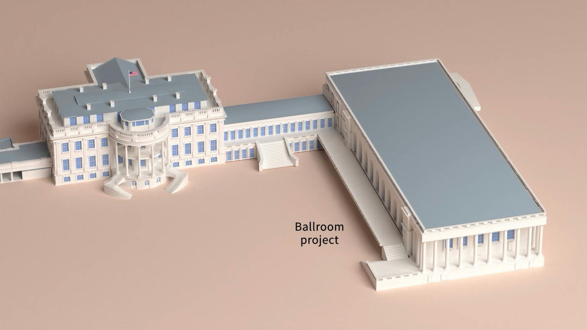 The White House (new version with Trump's ballroom project)