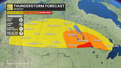 Tornadoes possible Monday as severe storm risk builds once again