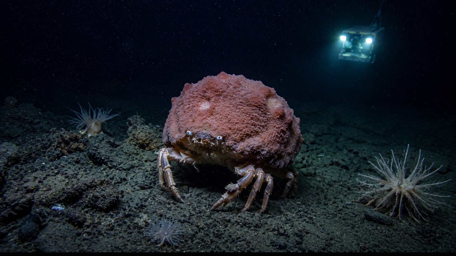 A hat-wearing sponge crab leads a deep-sea species discovery