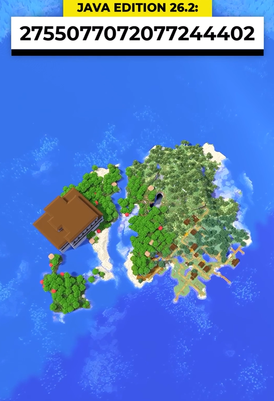 Minecraft seed with mansion and village island survival world