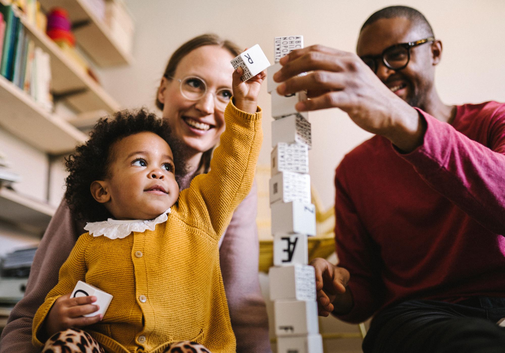 ‘Shall we play with the linguistics blocks, darling?’ Photograph: Posed by models; Johner Images/Getty Images/Johner RF